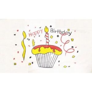 Flagge 90 x 150 : Happy Birthday Cupcake